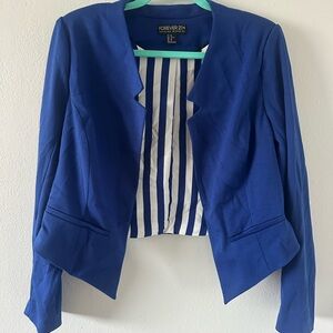 Forever 21 Blue Blazer Tailored Suit Jacket